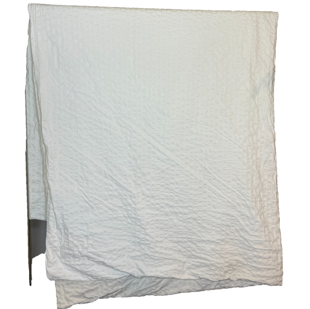 Ikea Full White Seersucker Cotton Duvet Cover with Two Pillowcases